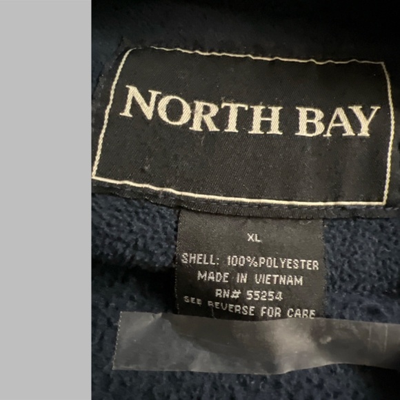 North Bay Mens Fleece Sweatshirt SZXL  Bud Light Navy Pullover Quarter Zip - Picture 4 of 5